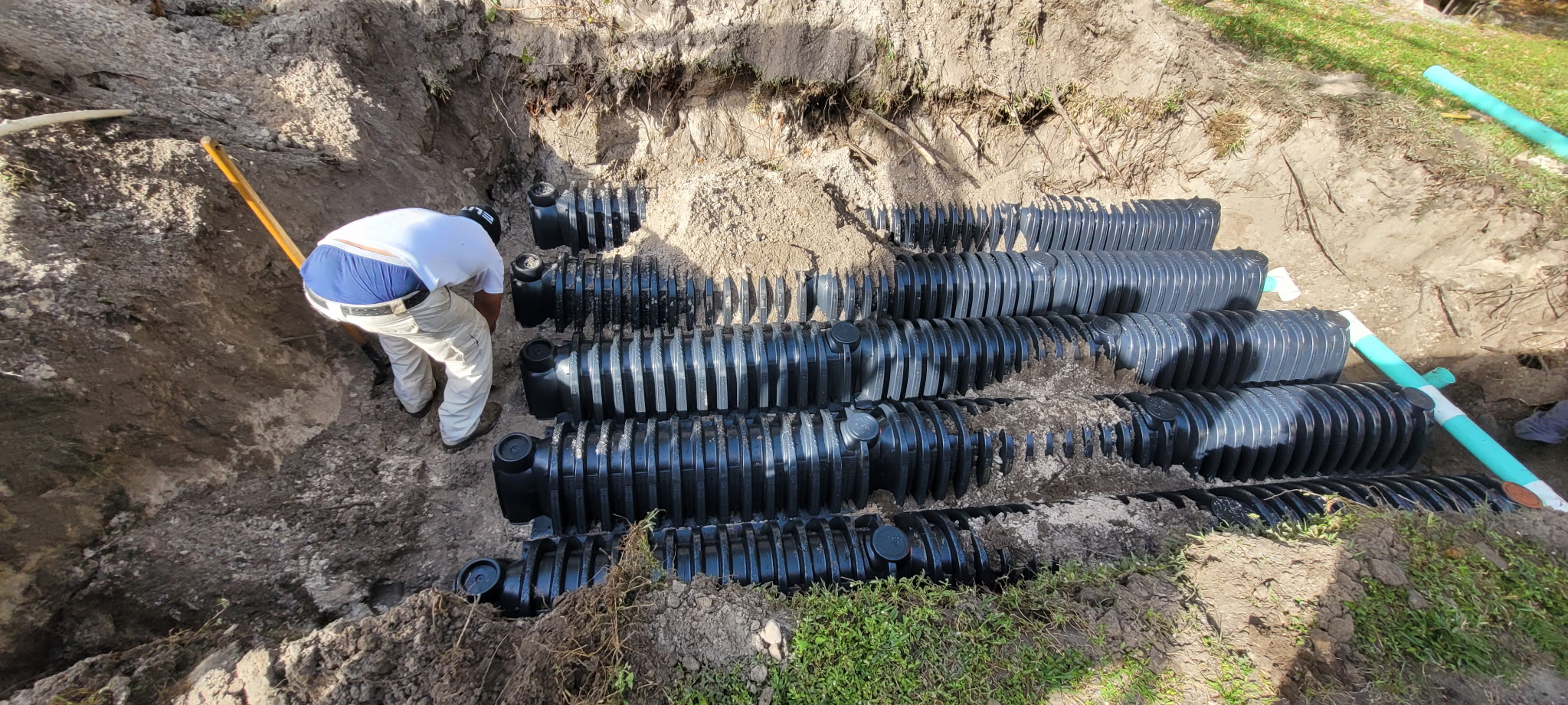 Drain field installation